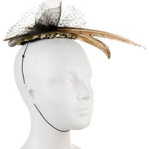 Ellen Christine Millnery New York Embellished Feather Veil headpiece
